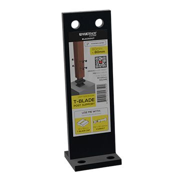 T Blade Post Support Gal “Blackout” - 80 x 80 x 250 x 10MM