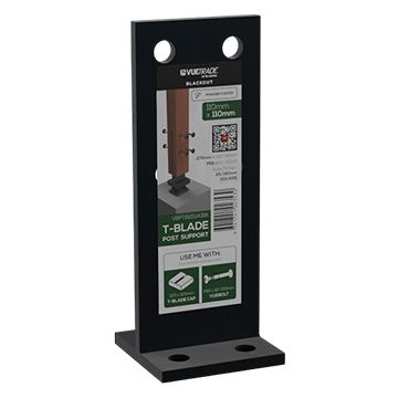 T Blade Post Support Gal “Blackout” – 110 x 110 x 275 x 10MM